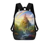 sinyumoney Epic Rainbow Castle Children's Backpacks Kids Fun School Bag Boys Backpack Travel Bag Student Schoolbag Book Stationery Bag Chool Bags 17inch
