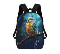 sinyumoney Epic Rainy Budgie Bird Backpack School Bag Travel College Rucksack Backpacks for Boys/Girls/Teenagers 17inch