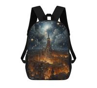 sinyumoney Epic Star Castle Backpacks Kids School Backpack School Bag 3D Printed School Bag for Boys Elementary And Middle School Students 17inch