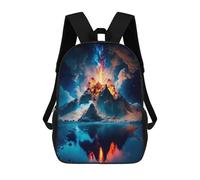 sinyumoney Erupting Volcano Reflection School Bags Water Resistant School Bag Business Backpack for Campus Outdoor Travel Sports 17inch