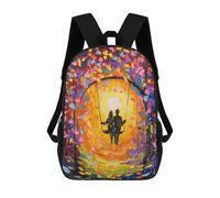 sinyumoney Eternal Love School Bags High Secondary School Bags Casual Backpack for Campus Outdoor Travel Sports 17inch