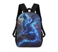 sinyumoney Ethereal Blue Dragon 3D Printed Kids Backpacks Boys Fashion School Bag Travel Backpacks School Bags for Boys Elementary School Students 17inch