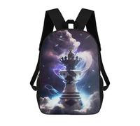 sinyumoney Ethereal Chess Piece Kids Backpack,School Backpack Kids School Bag 3D Printed Cartoon Large Capacity Backpack for Kids Boys And Girls 17inch