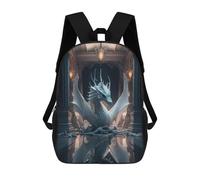 sinyumoney Ethereal Dragon Statue Backpack Kids School Bag Boys Cartoon 3D Print Students Schoolbag Laptop Daypack for Boys Girls 17inch