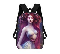 sinyumoney Ethereal Flower Girl 3D Printed Children's School Backpack for Kids High Capacity Travel Rucksacks Book Bags Kids School Bag Back Pack 17inch