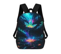 sinyumoney Ethereal Leaf on A Cosmic Backpack School Bag Lightweight Airport College Students Back Pack for Men, Women & Teenage Boys 17inch