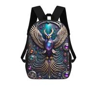 sinyumoney Ethereal Owl Technology Backpack Kids School Backpack School Bag 3D Printed Fashion School Bag for Boys Elementary And Middle School Student 17inch