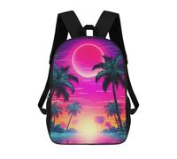 sinyumoney Ethereal Synthwave Horizon Kids Backpack, Kids School Bag 3D Printed School Backpacks for Boys And Teenager School Students 17inch