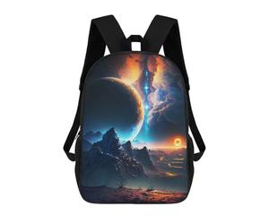 sinyumoney Ethereal Twilight Peaks Backpack School Bag School Secondary High School College Backpack Travel for Boys/Girls/Teenagers 17inch