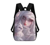 sinyumoney Ethereal White Cat Portrait Backpack School Water Resistant Travel Backpack Computer Bag - Perfect for Travel, Work And Daily Use 17inch