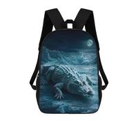sinyumoney Ethereal Wilderness Guardian - Icebound Crocodile of The Moon Backpack School Lightweight Schoolbag Dayback Bookbag College for Men, Women & Teenage Boys 17inch