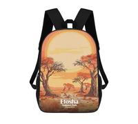 sinyumoney Etosha National Park, Namibia Illustration Backpacks Kids School Backpack School Bag 3D Printed School Bag for Boys Elementary And Middle School Students 17inch