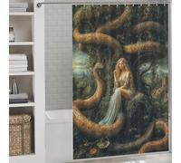 sinyumoney Eve And Serpent in Eden Garden Allegory Daily Household Stylish Washable Bath Curtains for Shower for Home Bathroom Toile Hotel Decor 56.30x70.87Inch（143x180cm）