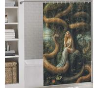 sinyumoney Eve And Serpent in Eden Garden Allegory Waterproof Polyester Fabric Modern Polyester Water Repellent for Bathtub Shower Stall 53.54x70.87Inch（136x180cm）