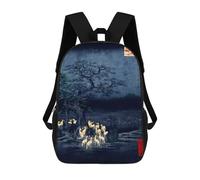 sinyumoney Eve Foxfires Backpacks Kids School Backpack School Bag 3D Printed Fashion School Bags for Boys Elementary And Middle School Students 17inch