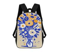 sinyumoney Evelyn Bouquet of Flowers Children's 17 Inch School Backpack 3D Printed Anime Movies for Kids Travel Rucksacks Book Bags Kids School Bag