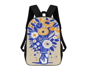 sinyumoney Evelyn Bouquet of Flowers Children's 17 Inch School Backpack 3D Printed Anime Movies for Kids Travel Rucksacks Book Bags Kids School Bag
