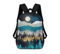 sinyumoney Evening Mist Children's Backpack, 17 Inch 3D Printed School Backpack, Backpack Cartoon Adjustable School Bag for Primary School