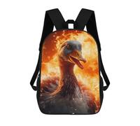 sinyumoney Evil Goose Fire Flames Backpack School Bag Rucksack Casual Daypacks School Work Travel Bag for Men, Women & Teenage Boys 17inch