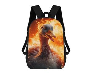 sinyumoney Evil Goose Fire Flames Backpack School Bag Rucksack Casual Daypacks School Work Travel Bag for Men, Women & Teenage Boys 17inch