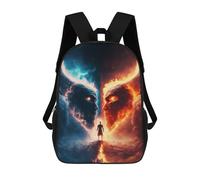 sinyumoney Evil Vs Good Epic Battle Poster Backpack School Rucksack Casual Daypacks School Work Travel Bag for Men, Women & Teenage Boys 17inch