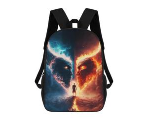 sinyumoney Evil Vs Good Epic Battle Poster Backpack School Rucksack Casual Daypacks School Work Travel Bag for Men, Women & Teenage Boys 17inch
