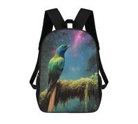 sinyumoney Exotic Bird Under Starry Sky Children's Backpacks School Backpack 3D Printed Backpack for Kids Travel Rucksacks Book Bags Kids School Bag 17inch