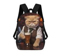 sinyumoney Exotic Short Hair Cat 3D Printed Children's School Backpack for Kids High Capacity Travel Rucksacks Book Bags Kids School Bag Back Pack 17inch