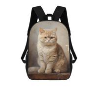 sinyumoney Exotic Shorthair Cat Children's 17 Inch School Backpack 3D Printed Cool Knapsack for Kids Travel Rucksacks Book Bags Kids School Bag