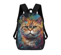 sinyumoney Exotic Shorthair Painting Backpack 3D Printed Kids School Backpack High Capacity Travel Backpacks Book Bags Kids Backpack 17inch