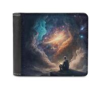 sinyumoney Exploring Cosmic Wonders 3D Print Men's Wallet ID Window Coin RFID Blocking Stylish Slots Note Section Wallets Youth Guys 11.7cm*9.5cm