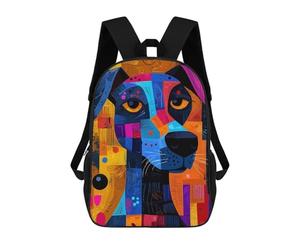 sinyumoney Expressionist Geometry Dog - Vibrant Abstract Canine Art Rucksack Business Laptop Rucksack Bag Unisex Casual Daypack for Men/Women 17inch