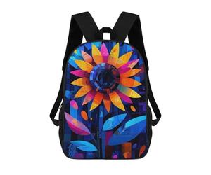 sinyumoney Expressionist Geometry Sunflower - Vibrant Abstract Floral Art Kids Backpack, School Bag for Boys And Teenager, Gifts Travel Backpack Schoolbag Backpack Bookbag 17inch