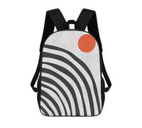 sinyumoney Expressionist Sunset 2 Backpacks Kids School Backpack School Bag 3D Printed Fashion School Bags for Boys Elementary And Middle School Students 17inch