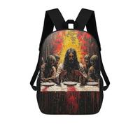 sinyumoney Expressionist The Last Supper - Bold Contemporary Art Reinterpretation Children's School Backpack Fashion Casual Children's Backpacks 3D Printed School Bags Boy Large Backpack 17inch