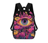 sinyumoney Eye-catching Floral Artwork Backpack 3D Printed Kids School Backpack High Capacity Travel Backpacks Book Bags Kids Backpack 17inch