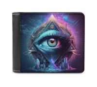 sinyumoney Eye of The Pyramid -6 3D Print PU Leather Wallet Use Holds Bills RFID Blocking Fashion Slim Purse Craftsmanship Gifts 11.7cm*9.5cm