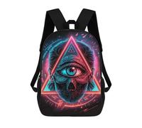 sinyumoney Eye of The Pyramid Neon Art School Backpack Daypacks Business Backpack Water Resistant Bookbag - Perfect for Travel, Work And Daily Use 17inch