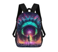 sinyumoney Eye of The Universe -4 Kids School Backpack 3D Printed Fashion School Bag Casual School Bag for Boys Elementary And Middle School Students 17inch