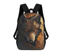 sinyumoney Eyes of Eternity Wolf Backpacks Children's Backpacks School Bag 3D Printed Children's School Backpack Fashion Travel Backpacks for Kids Elementary Middle School 17inch