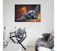 sinyumoney F117 Night Hawk Stealth Art Work for Home Walls for Rustic Bath Decor Canvas Art 16x24inch(40x60cm)
