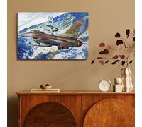 sinyumoney F16C Fighting Falcon Art Work for Home Walls for Rustic Bath Decor Canvas Art 16x24inch(40x60cm)