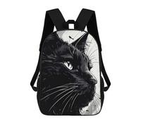 sinyumoney Face Black Cat Backpack 3D Printed Kids School Backpack High Capacity Travel Backpacks Book Bags Kids Backpack 17inch