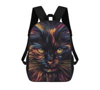 sinyumoney Face Cat Expression Retro 17inch School Bag 3D Printed Children's School Backpack Casual Fashion Travel Backpacks for Kids School Students