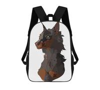 sinyumoney Face Dog Kids School Backpack School Bag 3D Printed School Bag for Boys Elementary And Middle School Students 17inch