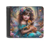 sinyumoney Fairy in Enchanted Forest with Deer 3D Print Wallet ID Window Coin RFID Blocking Stylish Banknote Compartments Soft Convenient Purse 11.7cm*9.5cm