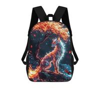 sinyumoney Fairy Kitsune Fox Spirit Backpacks 3D Printed 17inch Kids School Backpack Outdoor Casual Daypack Casual Travel Bags for Middle School Students