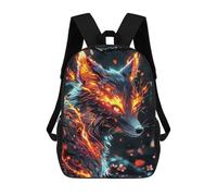sinyumoney Fairy Neon Fox Rucksacks 3D Printed Children 17inch Backpacks Fashion Casual Daypack Travel Bags Outdoor Casual Daypack for Boy And Girl