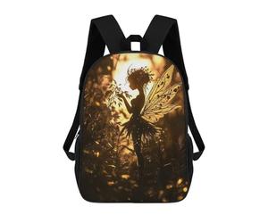 sinyumoney Fairy Silhouette in Forest Rucksacks 3D Printed Children Backpacks Fashion Casual Daypack Cute Travel Bags Outdoor Casual Daypack for Boy And Girl 17inch