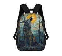 sinyumoney Fairy Tale Wolf Backpacks Kids School Backpack School Bag 3D Printed School Bag for Boys Elementary And Middle School Students 17inch